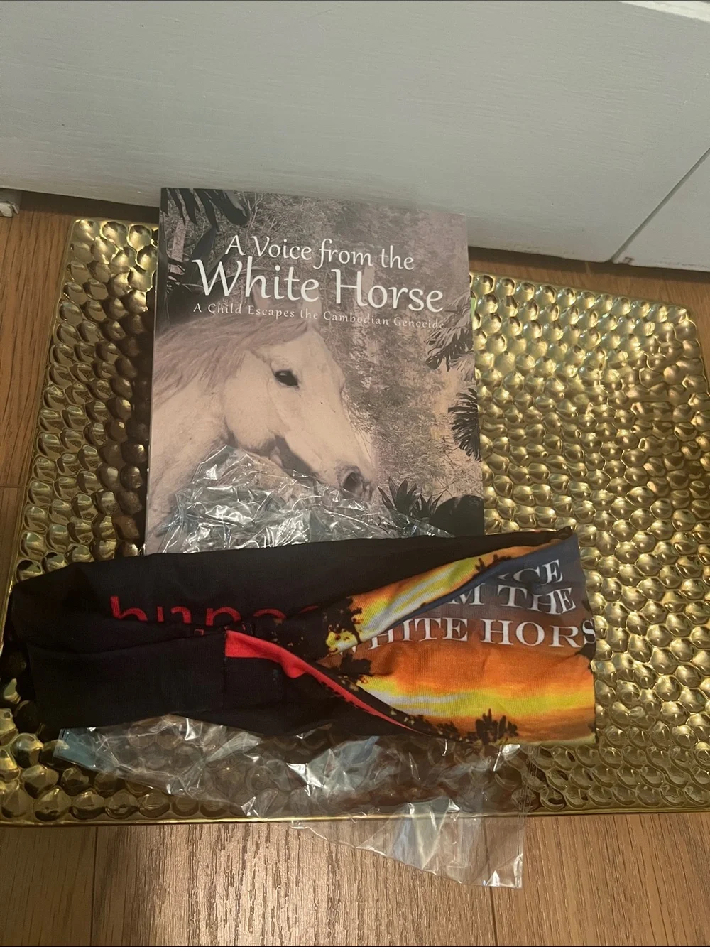 #2656”Voice from the White Horse Book with Themed Headband - White/black/orange
